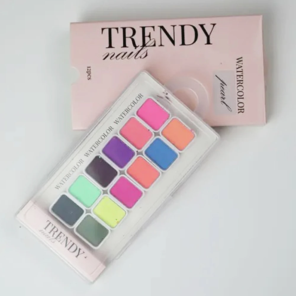 Набор  TrendyNails Neon Watercolour 12 ед.