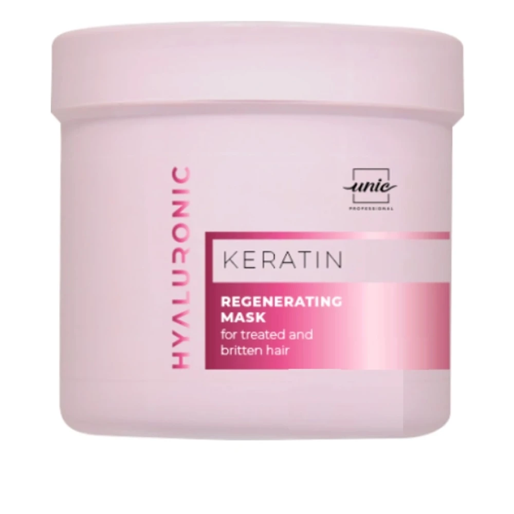 Маска восстанавливающая для ломких и поврежденных волос Unic KERATIN HYALURONIC 500 мл