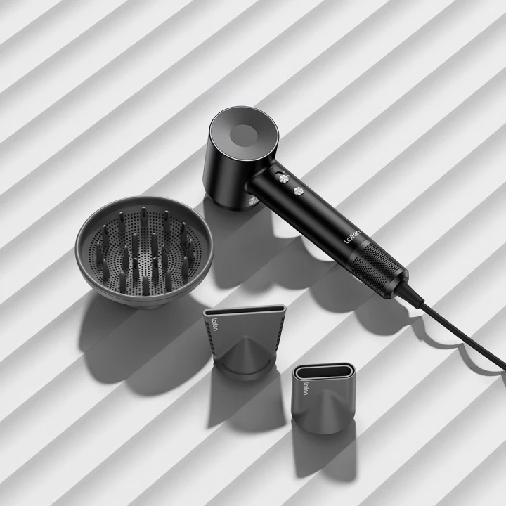 Фен Laifen Swift Special профессиональный с ионизацией 3 насадки (Черный)