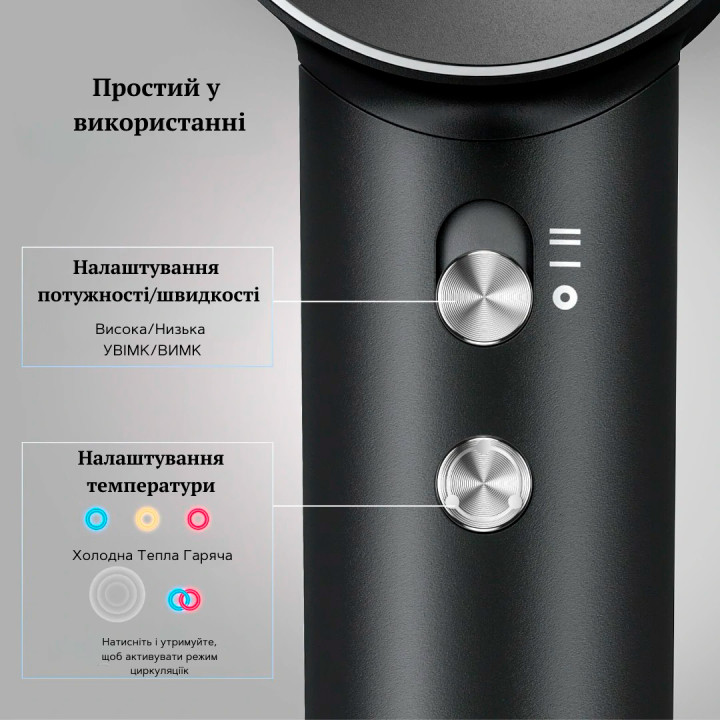 Фен Laifen Swift Special професійний з іонізацією 3 насадки (Чорний)