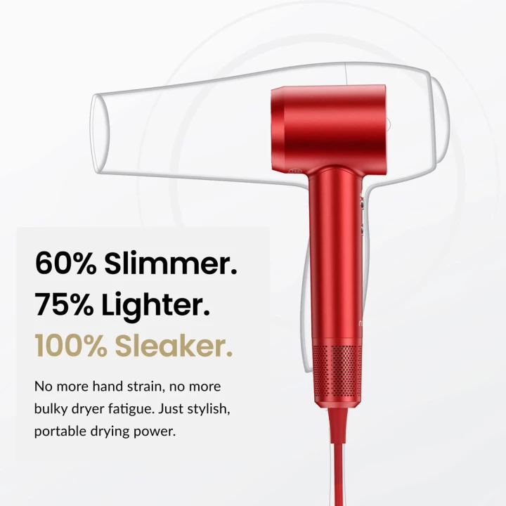 Фен Laifen Swift Special профессиональный с ионизацией 3 насадки (Красный)