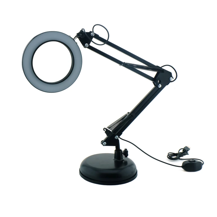 Лампа- Лупа LED 8w настольная для маникюра кольцо 105* (USB)