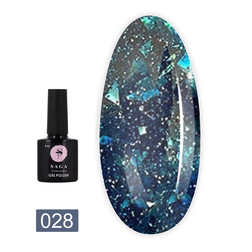 Гель лак Saga Fiery gel светоотражающий 89 мл (028)