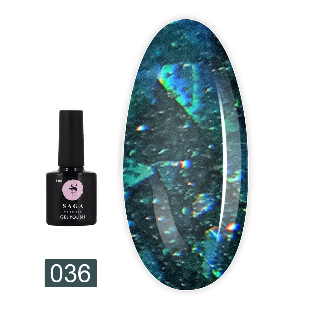 Гель лак Saga Fiery gel светоотражающий 89 мл (036)