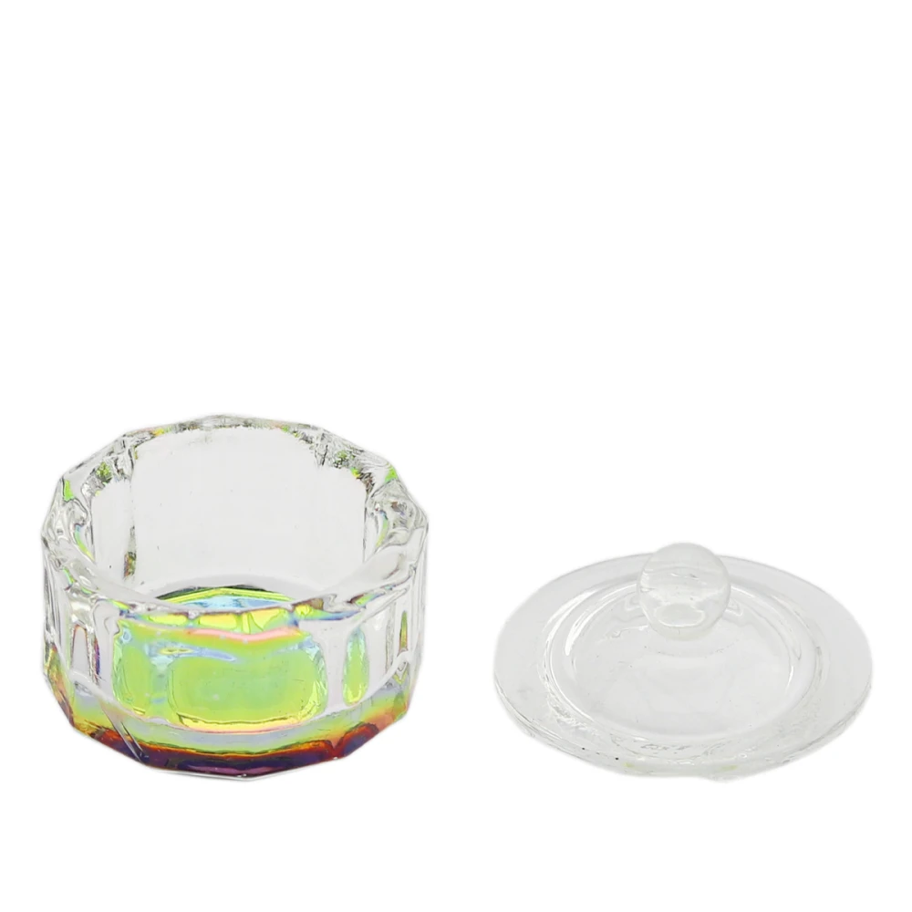 Стаканчик для цветного мономера с цветным дном стеклянный с крышкой.