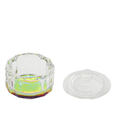 Стаканчик для цветного мономера с цветным дном стеклянный с крышкой.