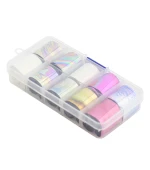 Набор фольги в контейнере для литья и дизайна ногтей 10 ед.