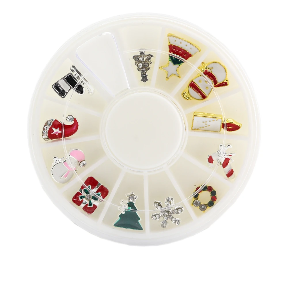 Декор объемный новогодний 3D для ногтей в карусели (металлические фигурки)