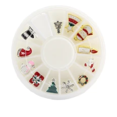 Декор объемный новогодний 3D для ногтей в карусели (металлические фигурки)