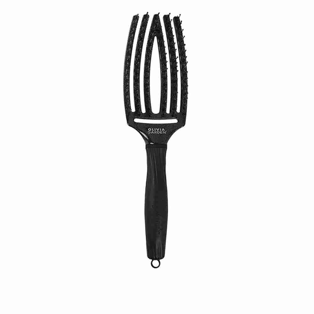 Расческа Olivia Garden Finger Brush Care Iconic Boar&Nylon M (Black Onyx)