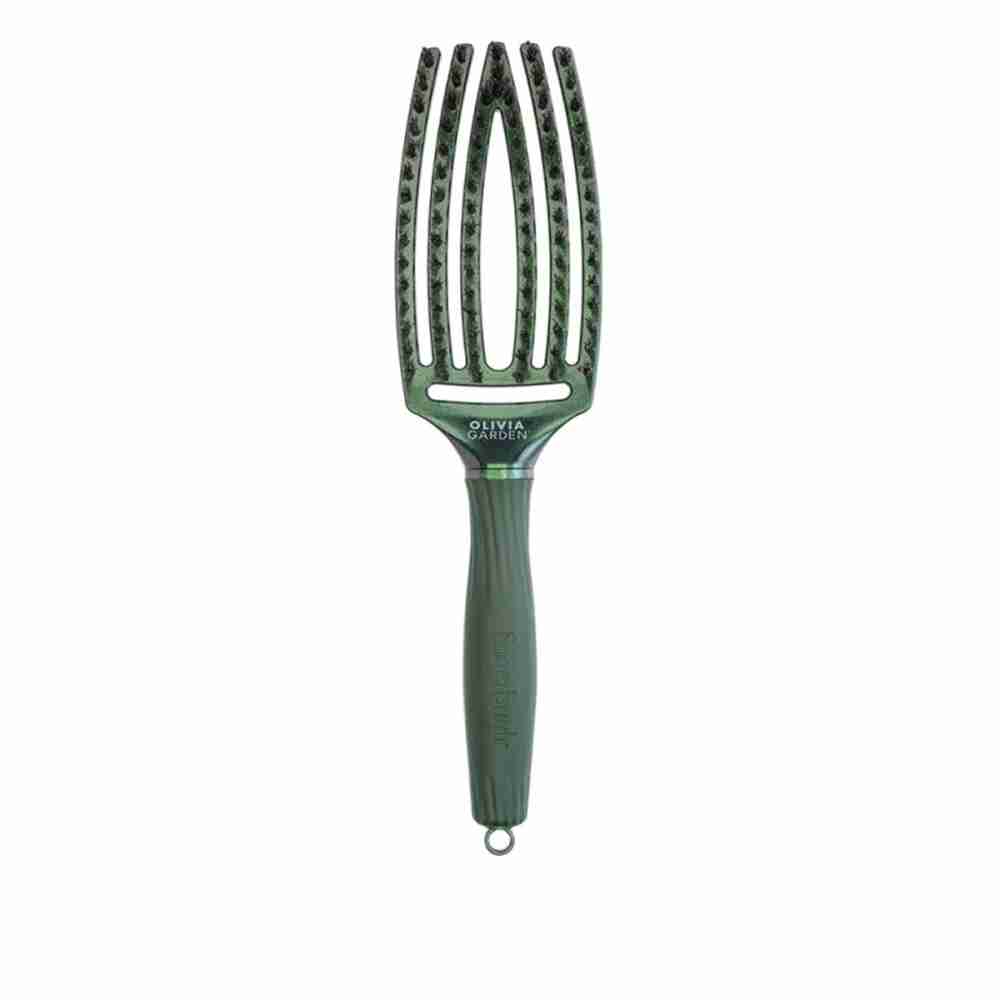 Щітка Olivia Garden Finger Brush Care Iconic Boar&Nylon M (Green Emerald)