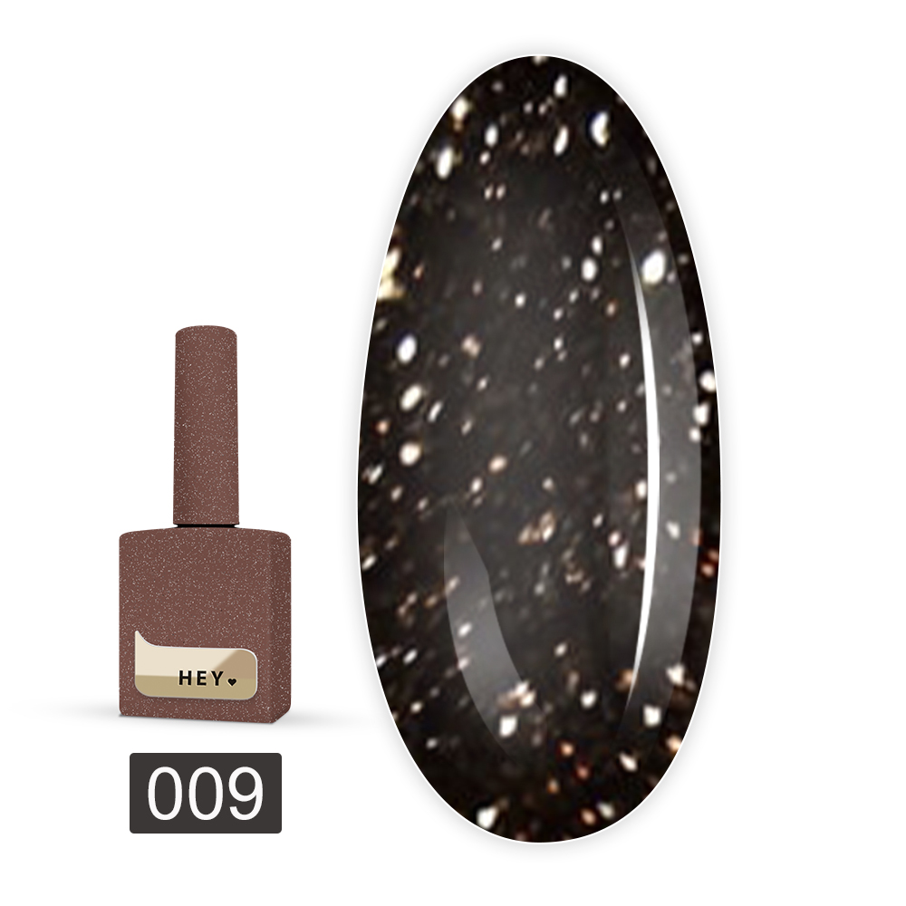 Гель-лак Heylove 15 мл (009 BRAVE коричневий з голографічним шимером)