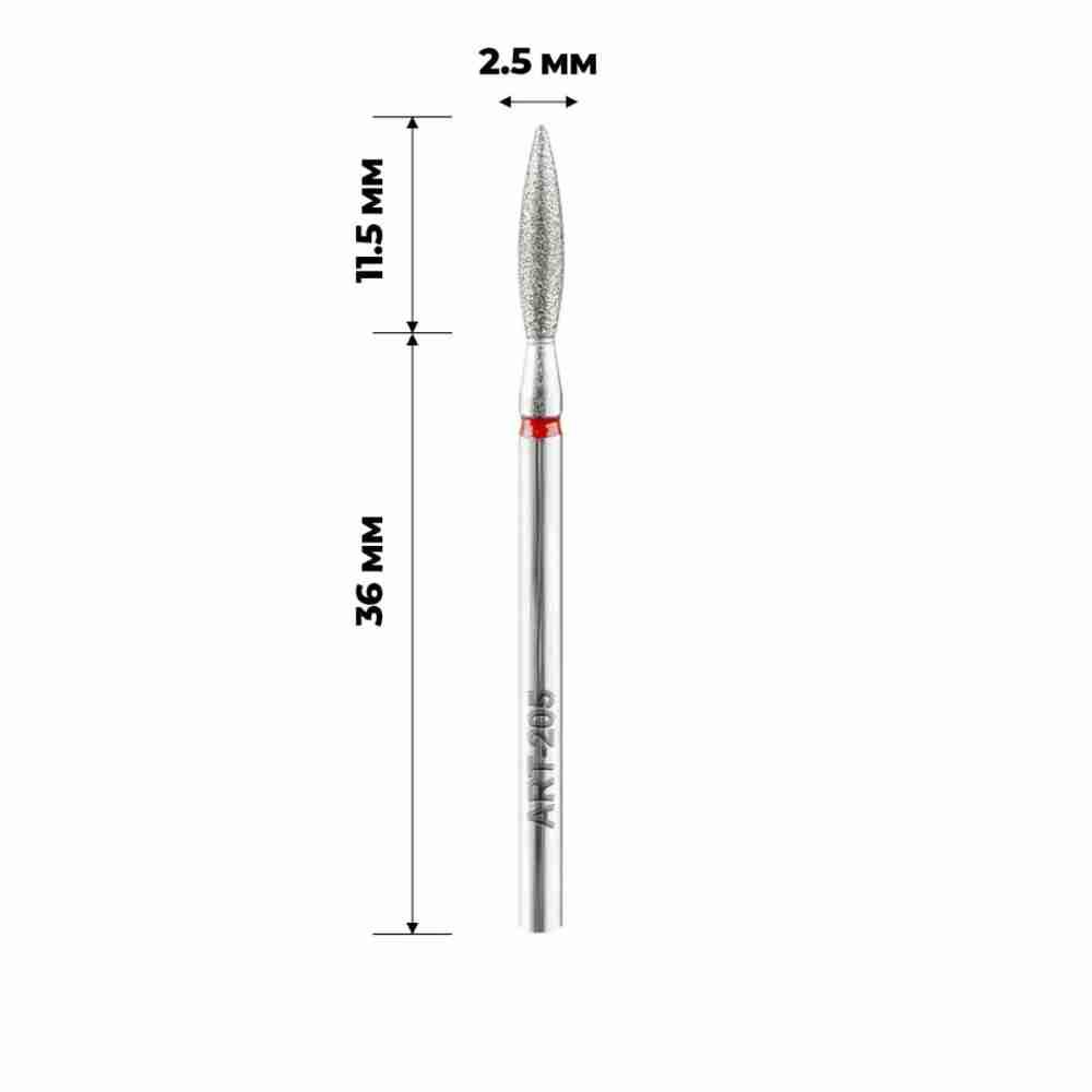 Фреза алмазная ART (205 пламя красное 025)