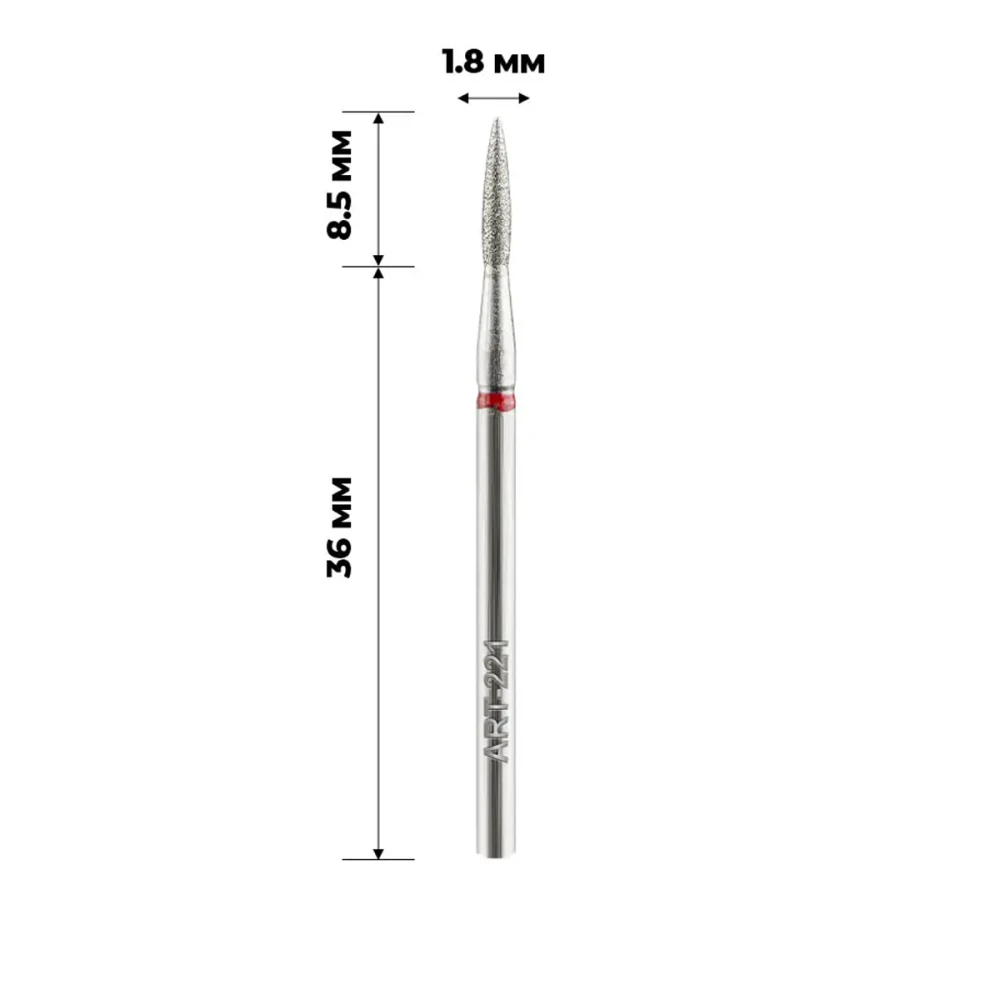 Фреза алмазная ART (221 пламя  красное 018)
