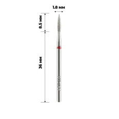 Фреза алмазна ART (221 полум'я  червоне 018)