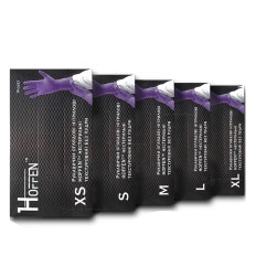 Перчатки нитрил неопудренные нестерильные текстурированные Hoffen Violet 100 ед (XS)