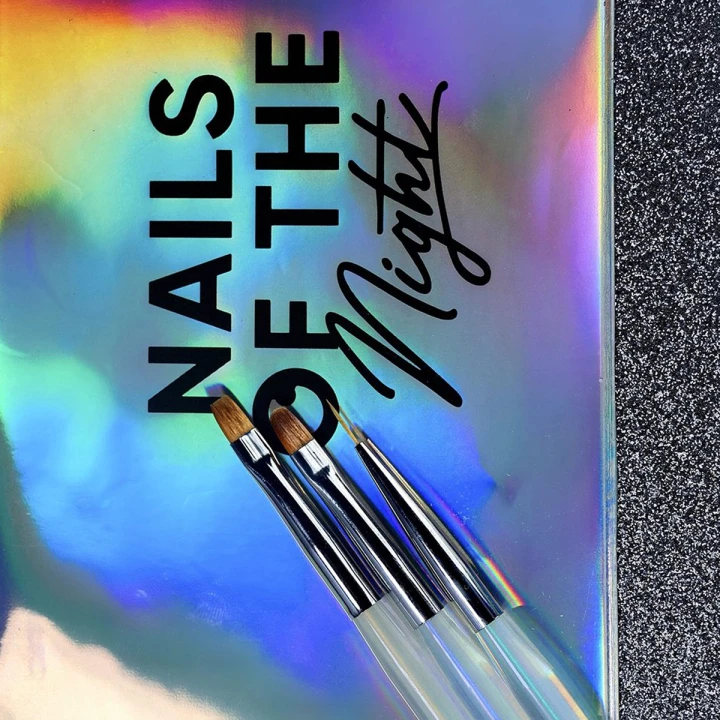 Набір пензликів 3 шт NailSofTheDay Nail Art Brush (лайнер+квадрат+овал)+ косметичка