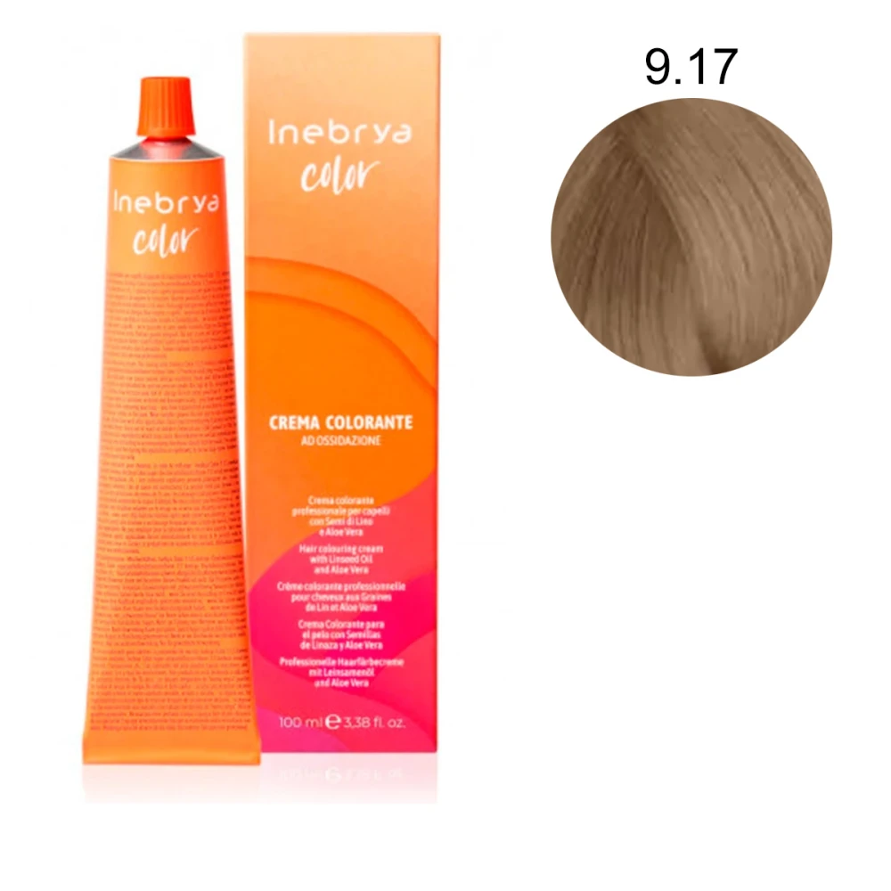 Крем-краска Inebrya Сolor с содержанием аммиака 100 мл (9-17)