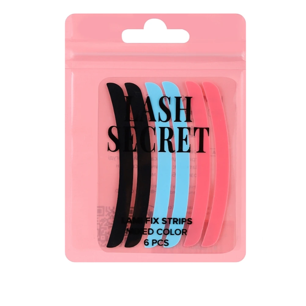 Набор лент силиконовых Lash Secret для фиксации ресниц (розовые+голубые+черные)