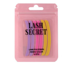 Набір стрічок силіконових Lash Secret для фіксації вій (жовті+малинові+фіолетові)
