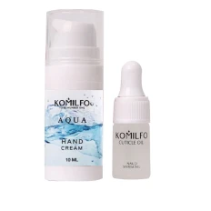 Набір подарунковий KOMILFO Aqua ( крем для рук 10 мл та олійка для кутикули 2 мл)