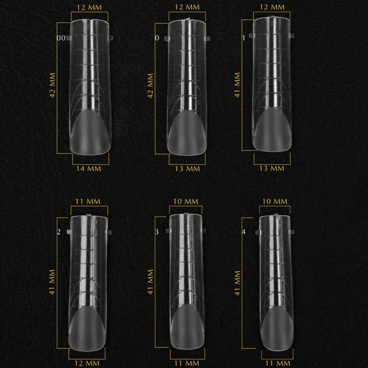 Форми верхні для нарощування нігтів KOMILFO Acry Gel 130 шт (Arch (арочні))