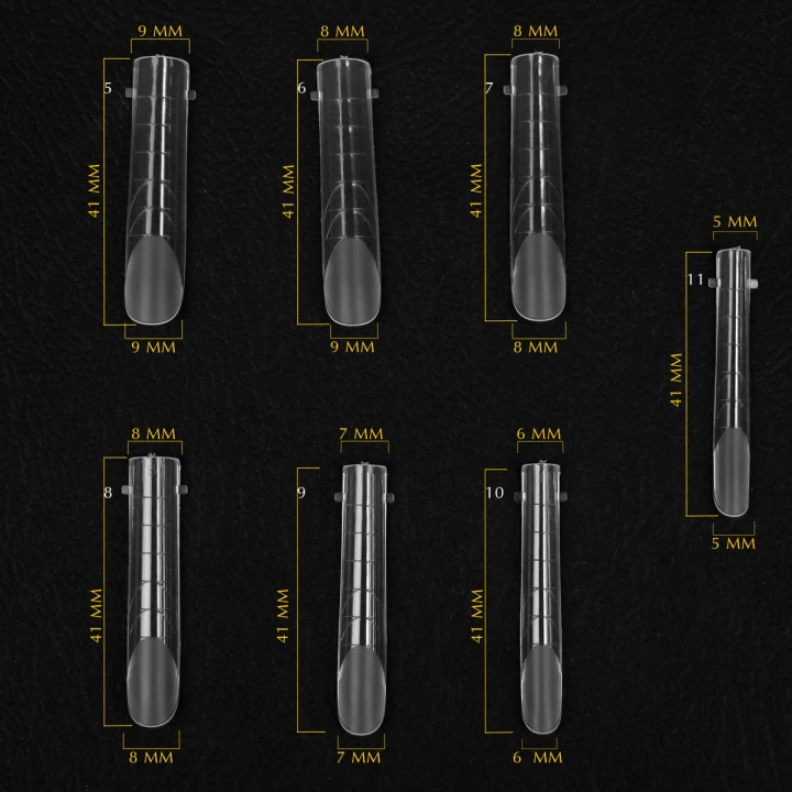 Форми верхні для нарощування нігтів KOMILFO Acry Gel 130 шт (Arch (арочні))