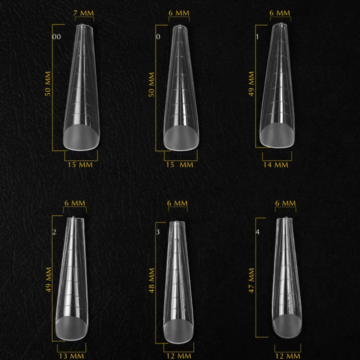 Формы верхние для наращивания ногтей KOMILFO Acry Gel 130 шт (Gothic)