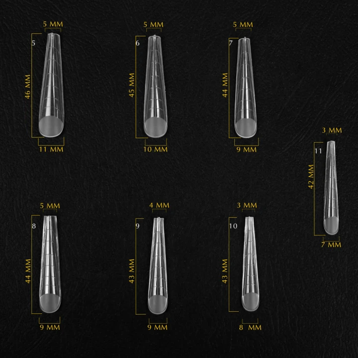 Формы верхние для наращивания ногтей KOMILFO Acry Gel 130 шт (Gothic)