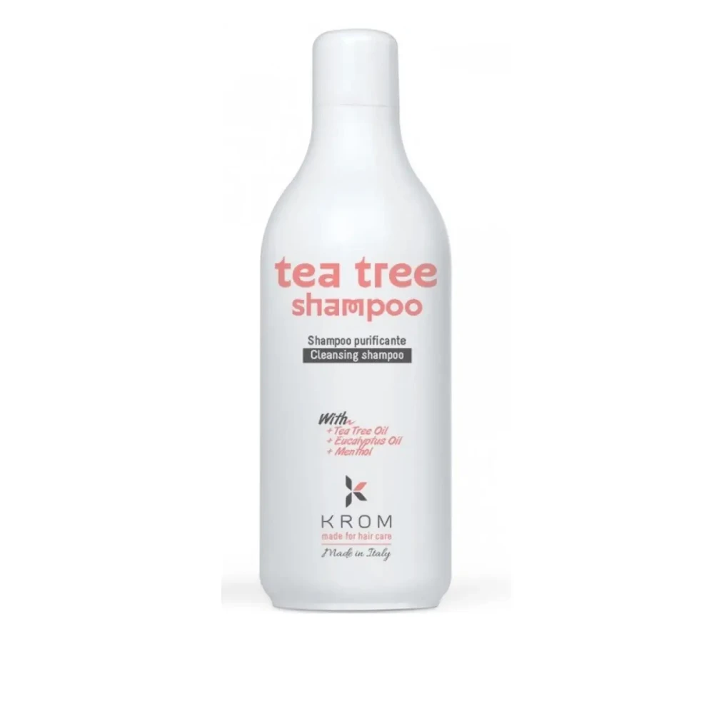 Шампунь KROM TEA TREE очищуючий з олією чайного дерева олією евкаліпту та ментолом 1000 мл