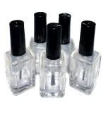 Бутылочка квадратная с кисточкой стекло 15 мл