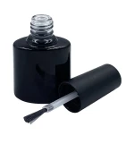 Бутылочка овальная черная с кисточкой стекло 8 мл