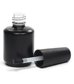 Бутылочка цилиндрическая черная с кисточкой стекло 15 мл