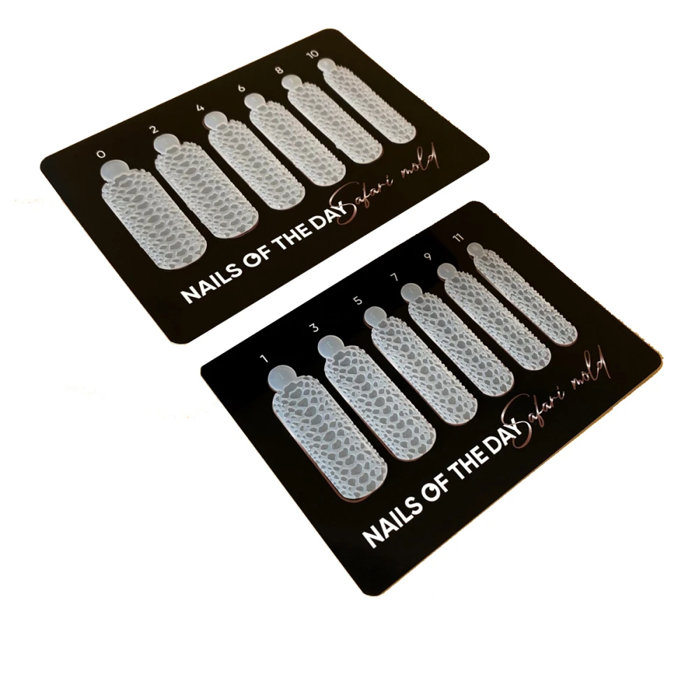 Молди силиконові для верхніх форм NailSofTheDay Mold Safari  (12 розмірів в пакеті) (Стильний крокодил)