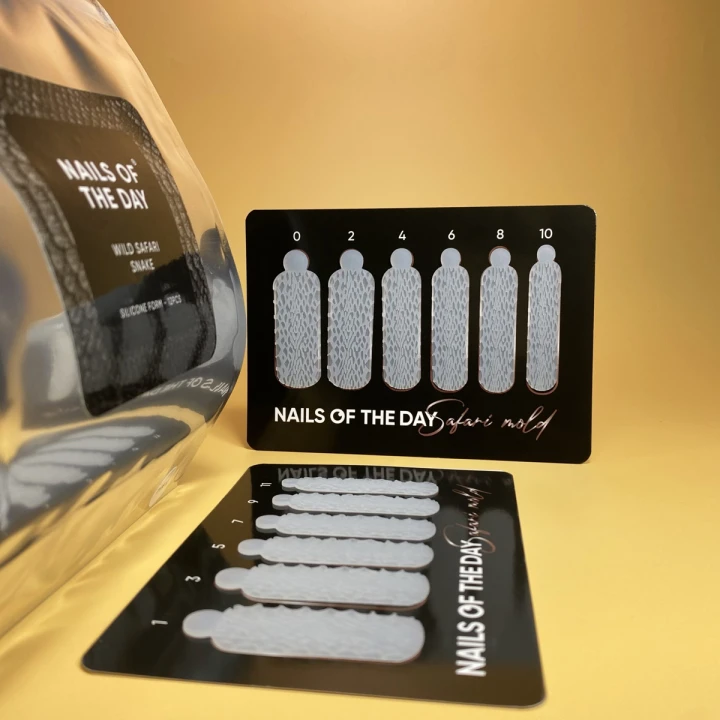 Молди силиконові для верхніх форм NailSofTheDay Mold Safari  (12 розмірів в пакеті) (Елегантна змія)