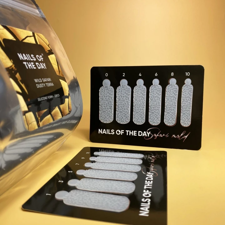 Молди силиконові для верхніх форм NailSofTheDay Mold Safari  (12 розмірів в пакеті) (Спрагла земля Сафарі)