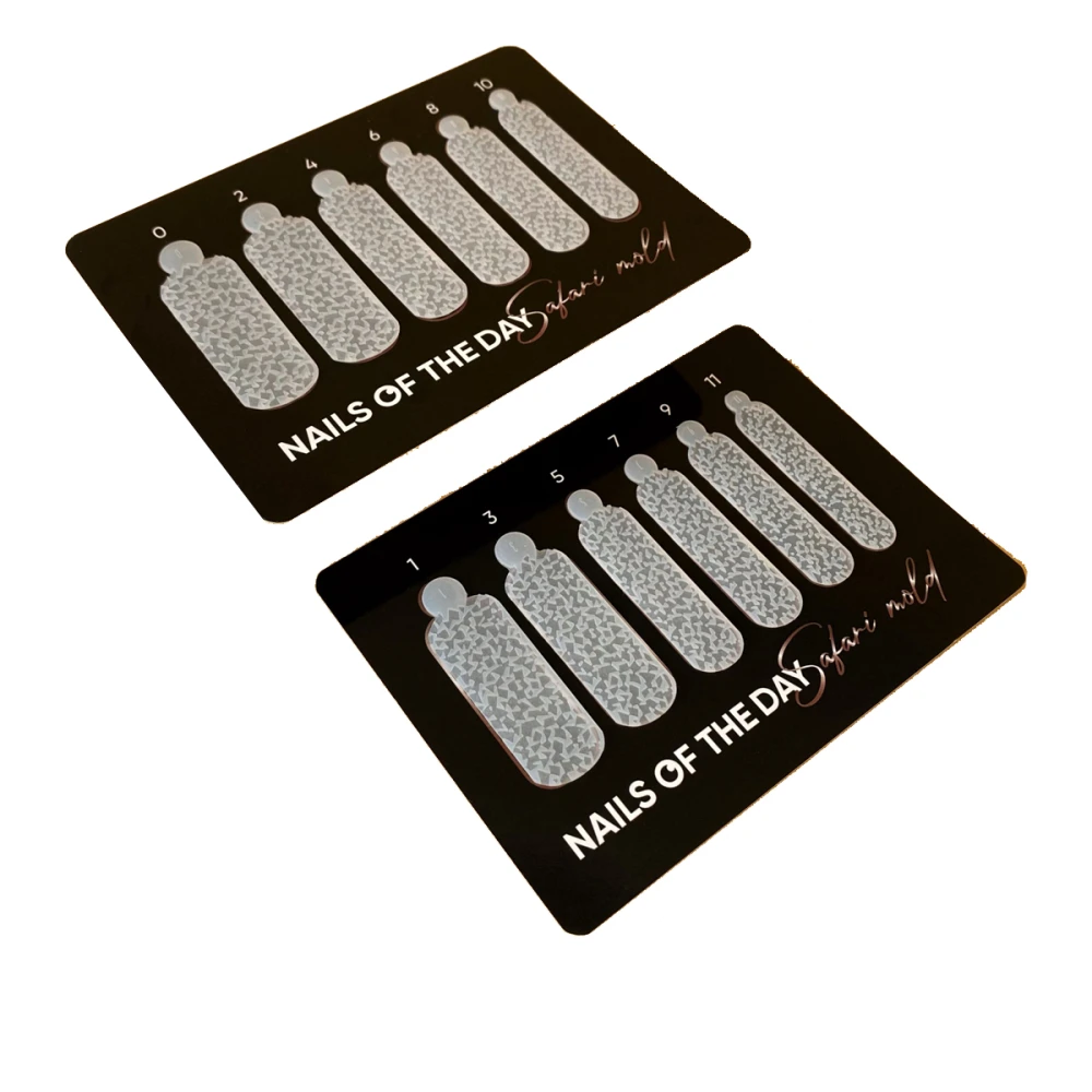 Молди силиконові для верхніх форм NailSofTheDay Mold Safari  (12 розмірів в пакеті) (Спрагла земля Сафарі)