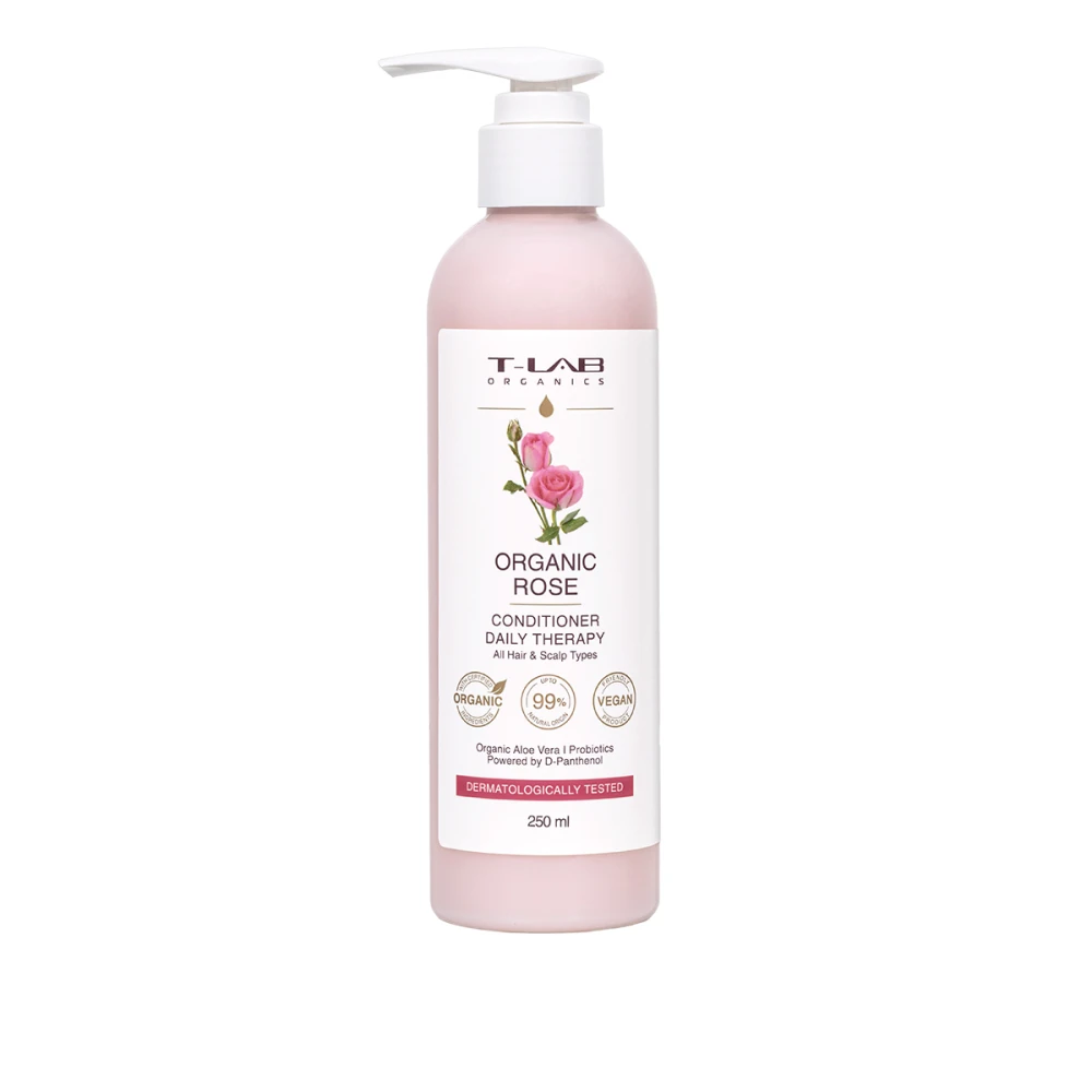 Кондиционер для ежедневного ухода за любым типом волос T-LAB Professional Organic Rose Conditioner 250мл