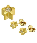 Серьги средние Звезда с камнем