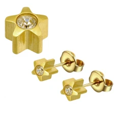 Серьги средние Звезда с камнем