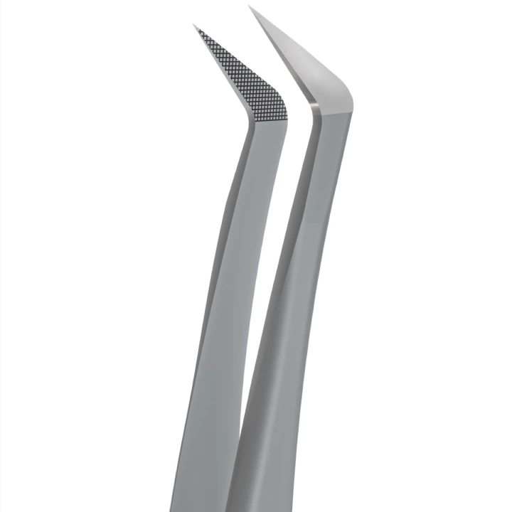 Пинцет EXPERT с насечками для ресниц TE-4412 (L-образный 65)