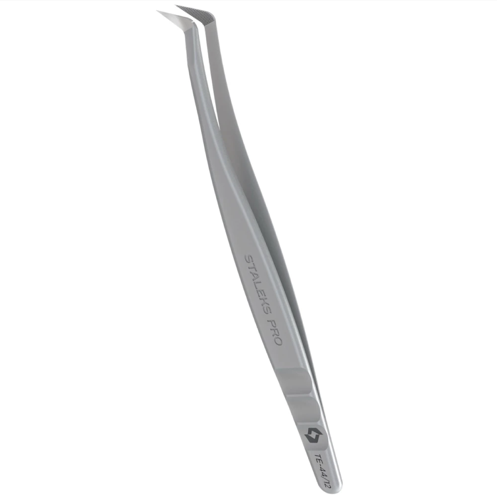 Пинцет EXPERT с насечками для ресниц TE-4412 (L-образный 65)