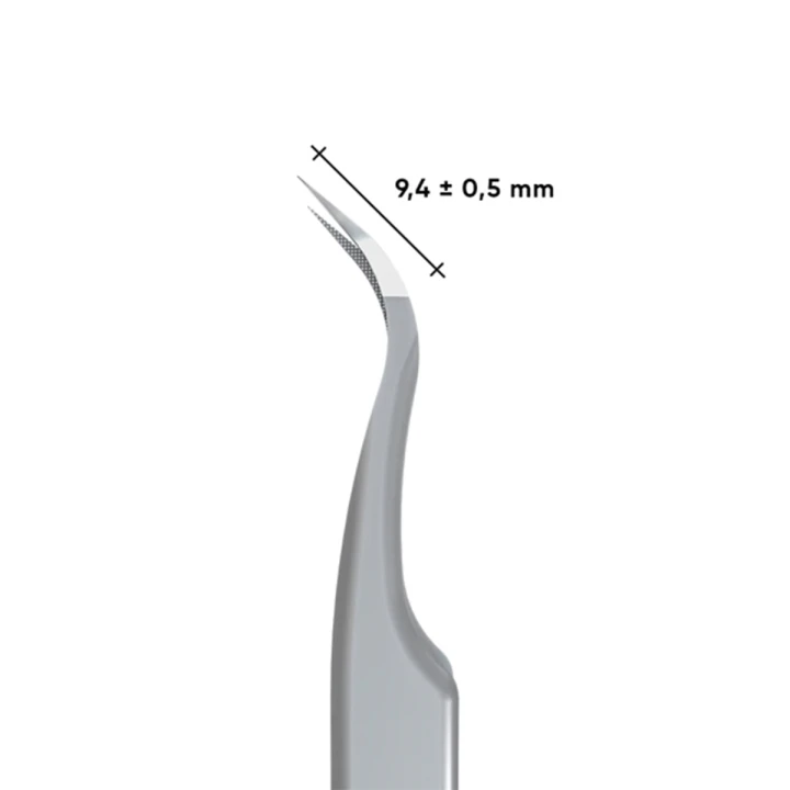 Пинцет профессиональный с насечками для ресниц EXPERT TE-45/1 (изогнутый)