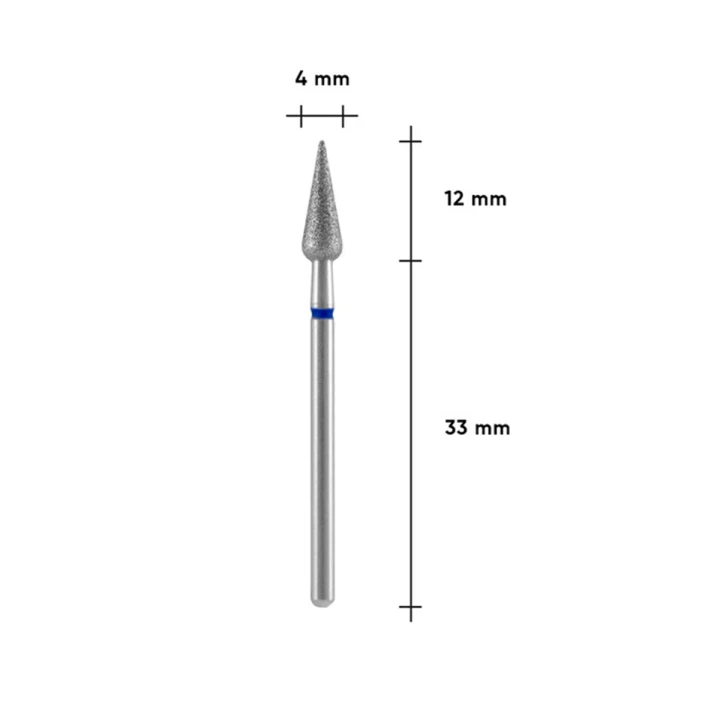 Фреза алмазная Груша острая STALEKS EXPERT (синяя 4 x12 мм)