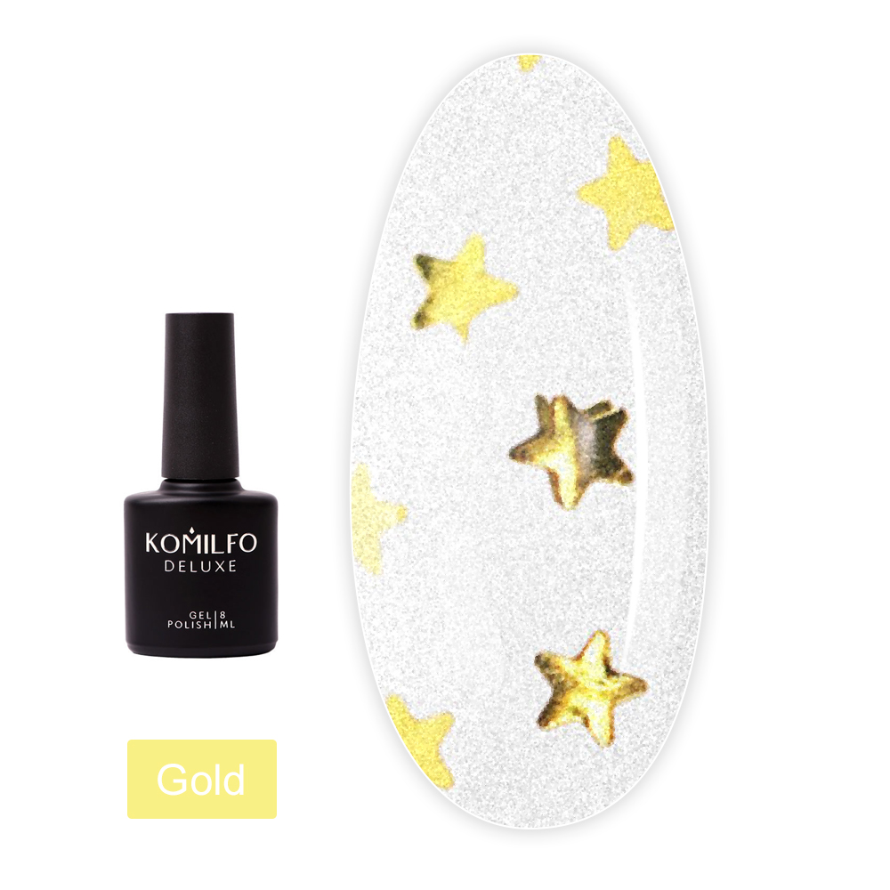 Топ KOMILFO No Wipe Star Nails 8 мл (Gold)