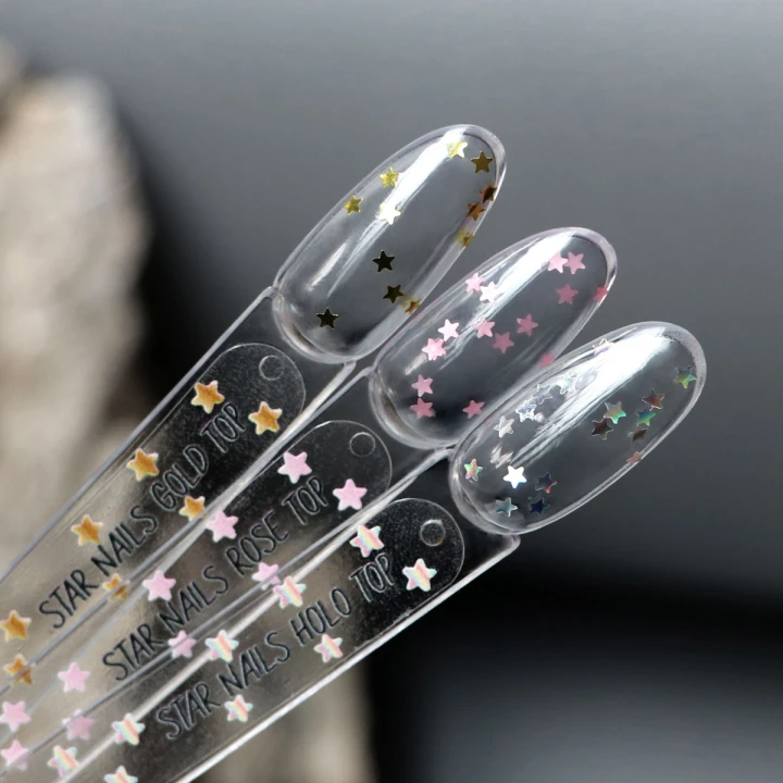 Топ KOMILFO No Wipe Star Nails 8 мл (Holo)