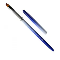 Пензлик з ковпачком метал блакитний гель Овал (№ 06)