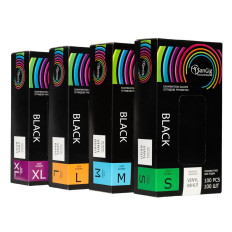 Рукавички виниловые черные SanGig (S)