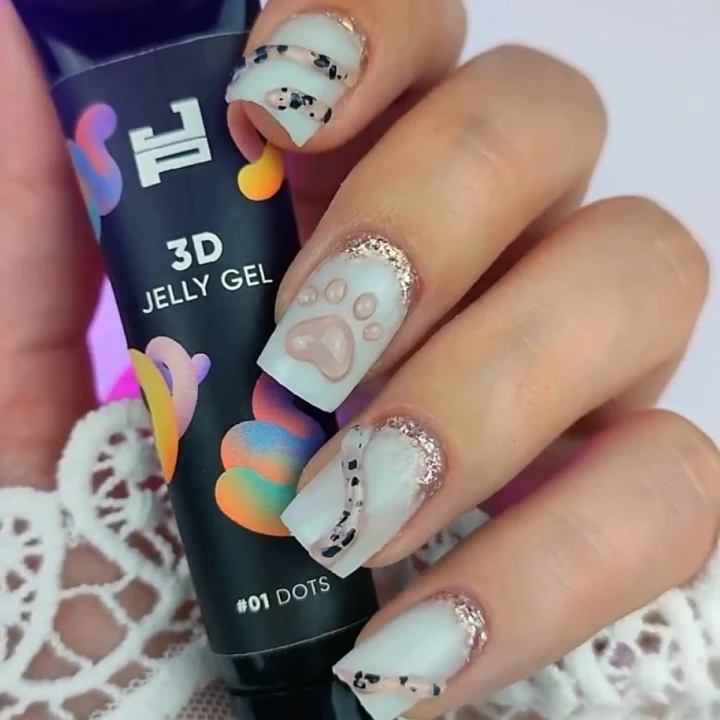 Гель для объемных дизайнов Jerden Proff 3D Jelly Gel 8 г (01 Dots)