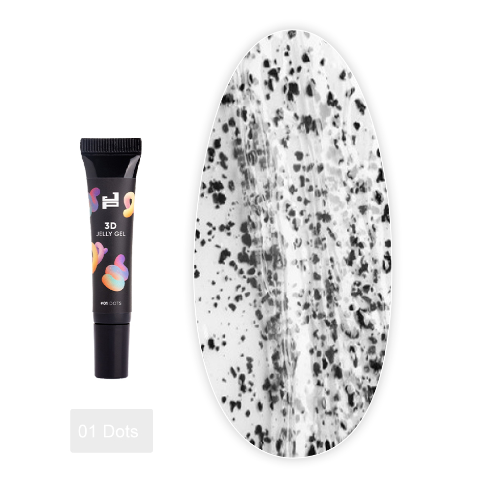 Гель для объемных дизайнов Jerden Proff 3D Jelly Gel 8 г (01 Dots)